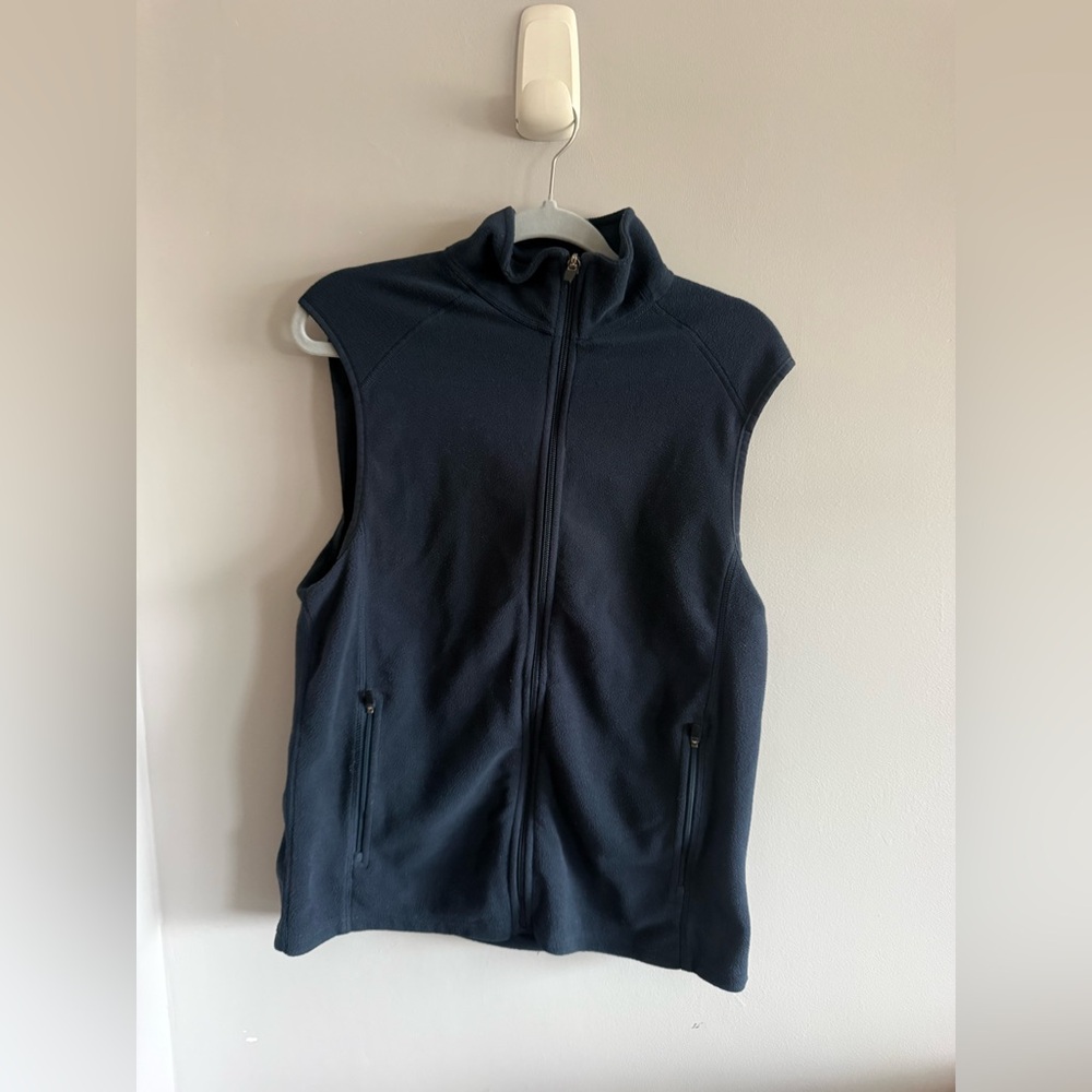 L.L.Bean Men's Fleece Vest Navy Blue Full Zip Outdoor Hiking Gorpcore Size Small